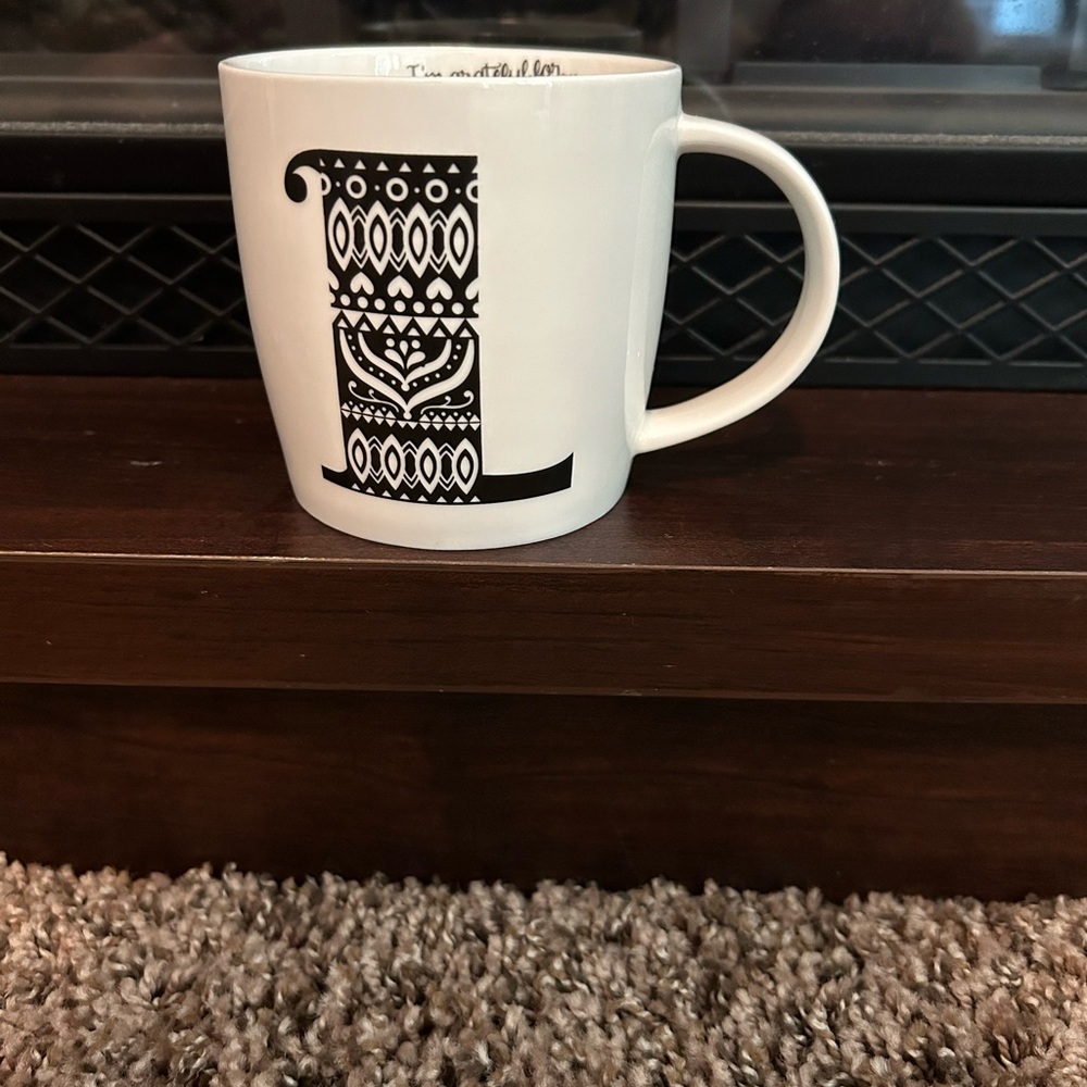 Monogrammed Black and White Mug